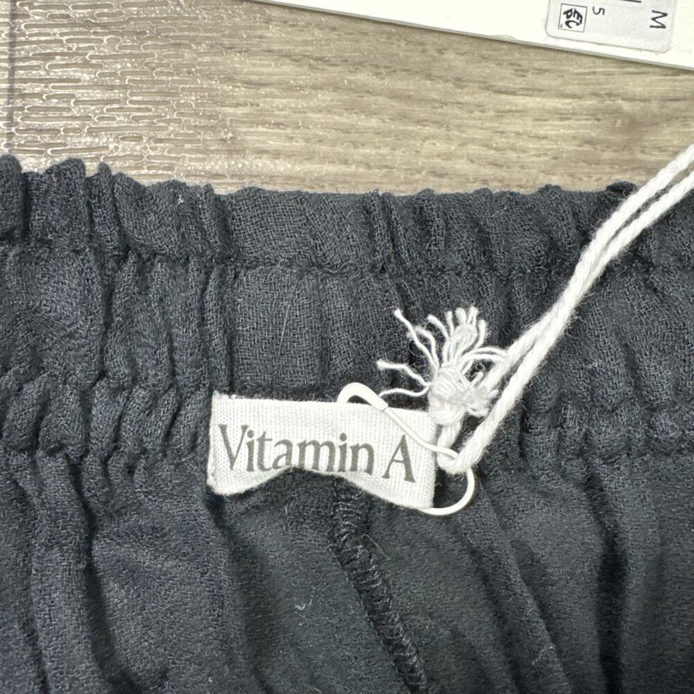 Vitamin A Beach Swim Coverup Shorts Pull On Lightweight Gauzy Black sz M - Picture 3 of 6